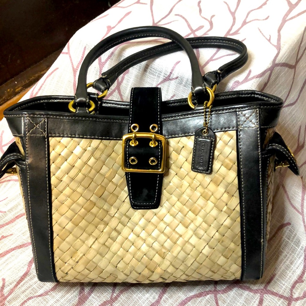 COACH Unique Woven Wicker Handbag